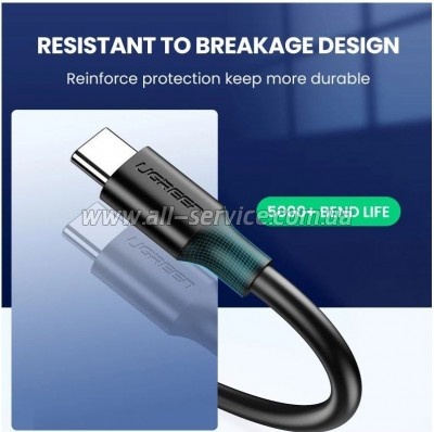 ���� ������ USB 3.0 AM to USB-C 0.5m 3A US184 black Ugreen (20881)