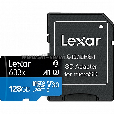   Lexar 128GB microSDXC class 10 UHS-I 633x (LSDMI128BB633A)