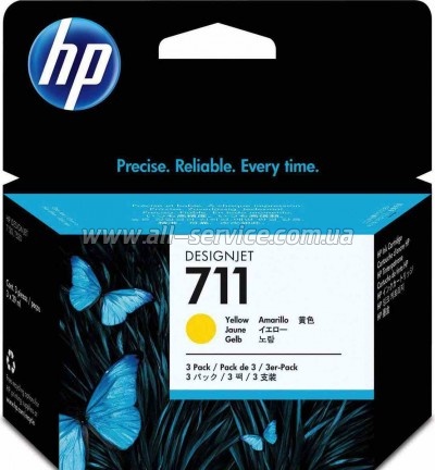 HP 711 DesignJet 120/ 520 Yellow 3-Pack (CZ136A)