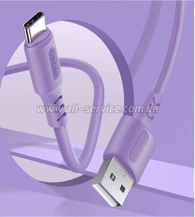 ���� ������ USB 2.0 AM to Micro 5P 1.0m soft silicone violet ColorWay (CW-CBUM044-PU)