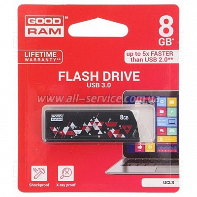 e GOODRAM 64GB USB 3.0 UCL3 Cl!ck Black (UCL3-0640K0R11)