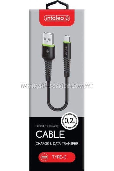   USB 2.0 AM to Type-C 0.2m CBFLEXT0 black Intaleo (1283126487446)