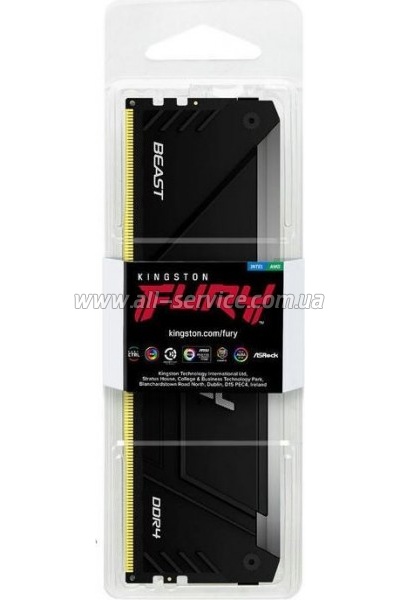     DDR4 32GB 3600 MHz Fury Beast RGB Kingston Fury (ex.HyperX) (KF436C18BB2A/32)