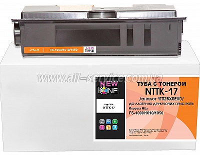 Тонер-картридж NewTone Kyocera Mita FS-1000/ 1010/ 1050 аналог 1T02BX0EU0 (NTTK-17)