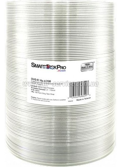 ���� SmartDisk PRO DVD-R 4.7GB 16X White InkJet Printable WRAP (69829)