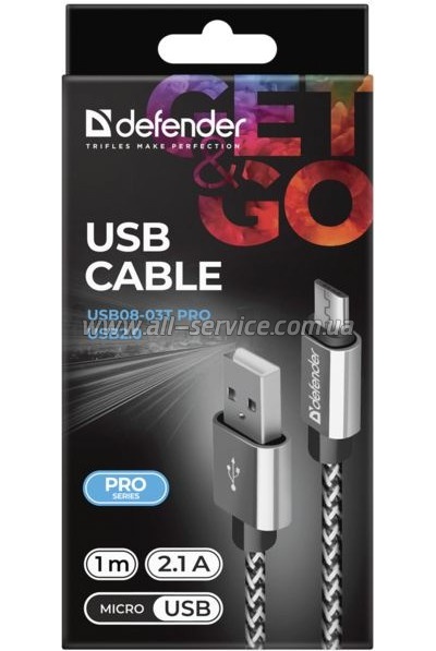 ���� ������ USB 2.0 AM to Micro 5P 1.0m USB08-03T PRO Defender (87815)