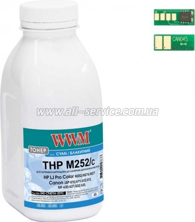 Тонер + чип WWM HP LJ Pro M252/ Canon 045 бутль 45г Cyan (045-CF401A-201C) Тонер + чип WWM HP LJ Pro M252/ Canon 045 бутль 45г Cyan (045-CF401A-201C)