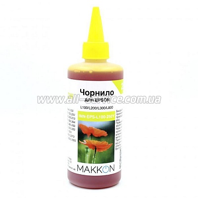 Чернила Makkon Epson L100/ L200/ L300/ L800 250 мл yellow (IMN-EPS-L100-250Y) Чернила Makkon Epson L100/ L200/ L300/ L800 250 мл yellow (IMN-EPS-L100-250Y)
