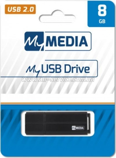  Verbatim 8GB MyMedia Black USB 2.0 (69260)