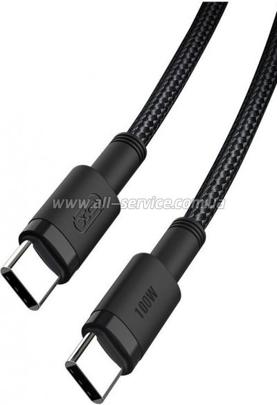 ���� ������ USB-C to USB-C 1.0m 100W braided black XO (NBQ199_�_Black)