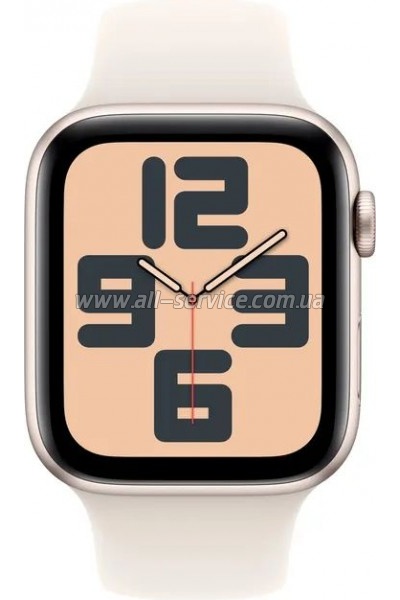 - Apple Watch SE 2024 GPS 44mm Starlight Aluminium Case with Starlight Sport Band - S/M (MXEU3QH/A)