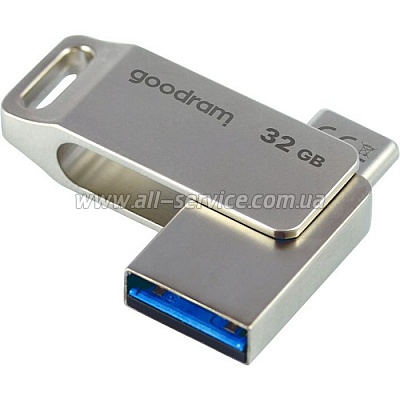  Goodram 32GB ODA3 Silver USB 3.0 / Type-C (ODA3-0320S0R11)