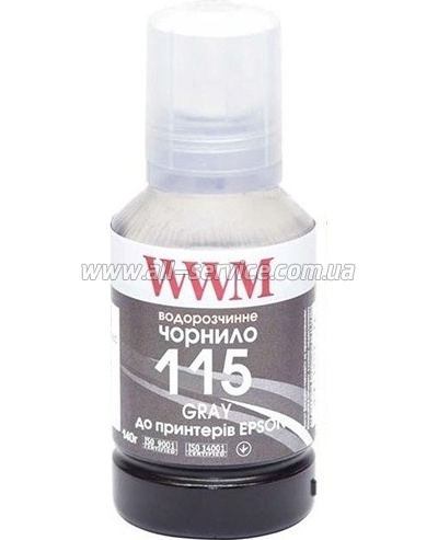 Чернила WWM Epson 115 Epson L8160/ L8180 140г Grey (E115Gr-WWM) Чернила WWM Epson 115 Epson L8160/ L8180 140г Grey (E115Gr-WWM)