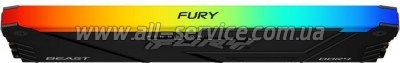     DDR4 32GB 3600 MHz Fury Beast RGB Kingston Fury (ex.HyperX) (KF436C18BB2A/32)