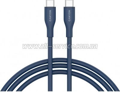 ���� ������ USB-C to USB-C 1.0m CC60SC10 60W Silicon Dark blue Canyon (CNS-CC60SC10DB)
