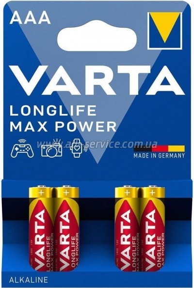  Varta Longlife Max Power AAA BLI 4 Alkaline (04703101404)