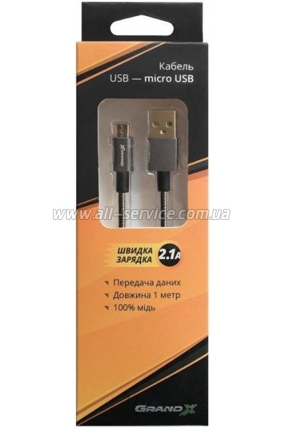 ���� ������ USB 2.0 AM to Micro 5P 1.0m Grand-X (MM-01)