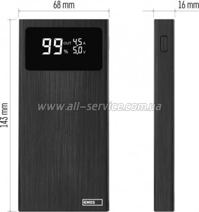 ������� ������������� EMOS 10000mAh BETAQ 10 PD 22.5W black (B0531B)