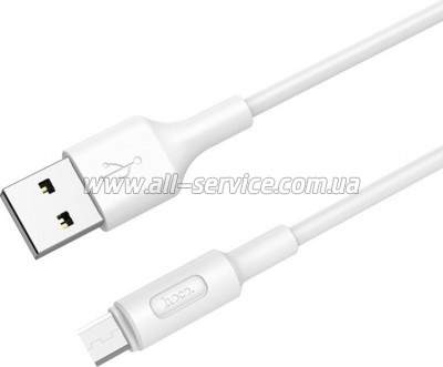 ���� ������ USB 2.0 AM to Micro 5P 1.0m 2A PVC X25 white HOCO (6957531080138)