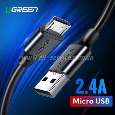 ���� ������ USB 2.0 AM to Micro 5P 3.0m 2A US289 black Ugreen (60827)