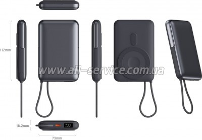 ������� ������������� Vinga 10000 mAh PD 22.5W (VPBB1022WL)