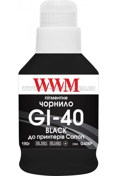  WWM GI-40 Canon GM2040/ G6040 140 Black Pigmented (G40BP)