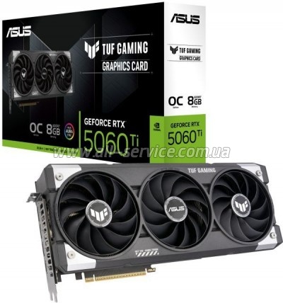  ASUS GeForce RTX5060Ti 8Gb TUF OC GAMING (TUF-RTX5060TI-O8G-GAMING)