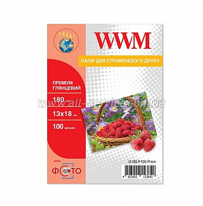 Фотобумага WWM глянцевая 180г/м кв, 13см х 18см, 100л (G180.P100.Prem) Premium Фотобумага WWM глянцевая 180г/м кв, 13см х 18см, 100л (G180.P100.Prem) Premium
