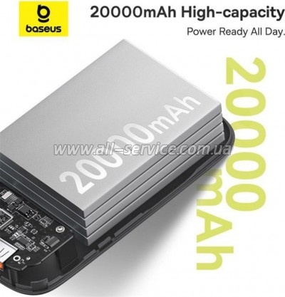   Baseus QPow2 20000mAh 30W, with 2*Type-C Cable, Black (P10055009113-00)