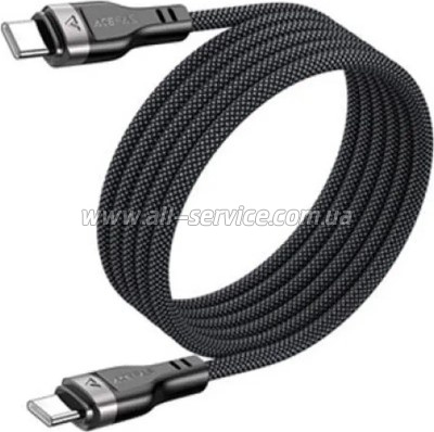 ���� ������ USB-C to USB-C 1.2m 60W 3A nylon black Acefast (6974316280217)