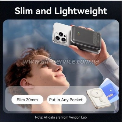 ������� ������������� Vention Magnetic Wireless 10000mAh PD 20W White (FHNW0)