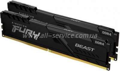     DDR4 64GB (2x32GB) 3200 MHz Fury Beast Black Kingston Fury (ex.HyperX) (KF432C16BBK2/64)