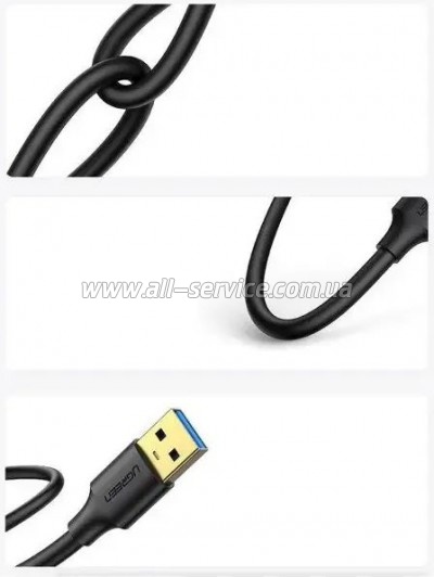 ���� ������ USB 3.0 AM/AM 3.0m US128 black Ugreen (90576)