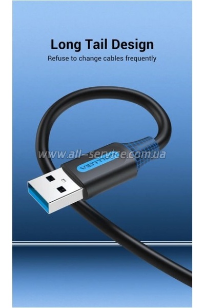 ���� ������ USB 3.0 AM/AM 1.5m PVC black Vention (CONBG)