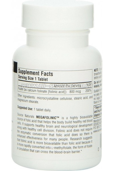  Source Naturals     (9) 800, MegaFolinic, (SN2027)