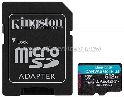   512Gb Kingston microSDXC Canvas Go+ U3 V30 (SDCG3/512GB)