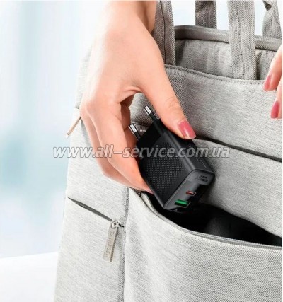 �������� ������� Acefast 2xUSB 30W Gan A98 Black (6974316283263)