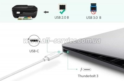 ������ ��� �������� Ugreen USB-C 2.0 to BM 1.5m white (40417)