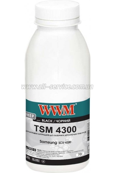 Тонер WWM Samsung SCX-4300 бутль 70г (TB123-2) Тонер WWM Samsung SCX-4300 бутль 70г (TB123-2)