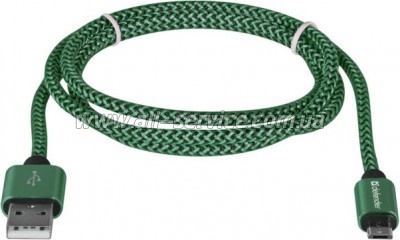 ���� ������ USB 2.0 AM to Micro 5P 1.0m USB08-03T green Defender (87804)