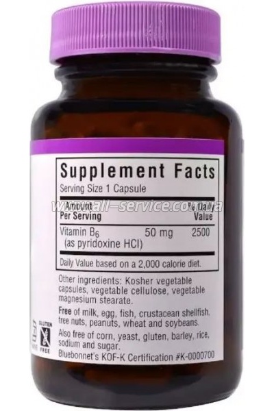 Bluebonnet Nutrition  B6 50 , Vitamin B6, 90   (BLB0428)