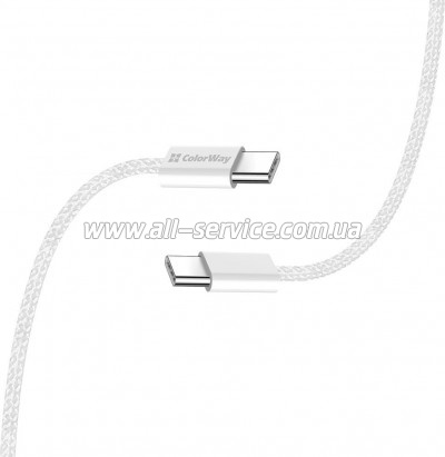 ���� ������ ColorWay USB-C to USB-C 2.0m PD 60W grey (CW-CBPDCC068-GR)