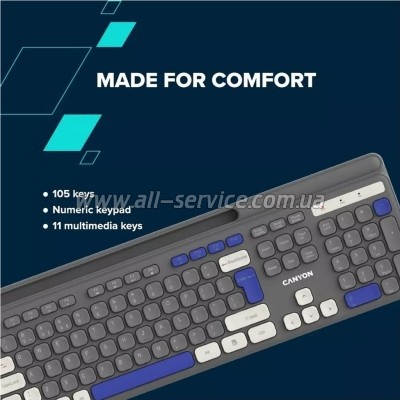  Canyon HKB-W03 Wireless UA Grey (CNS-HKBW03DG)