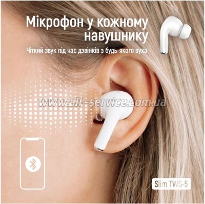 �������� ColorWay Slim TWS-5 Earbuds White (CW-TWS5WT)