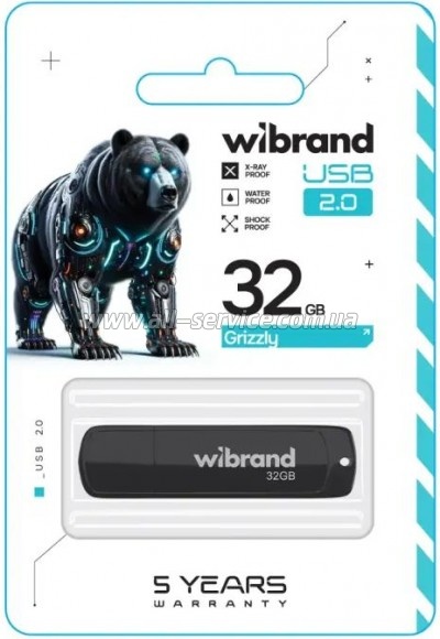  Wibrand 32GB Grizzly Black USB 2.0 (WI2.0/GR32P3B)