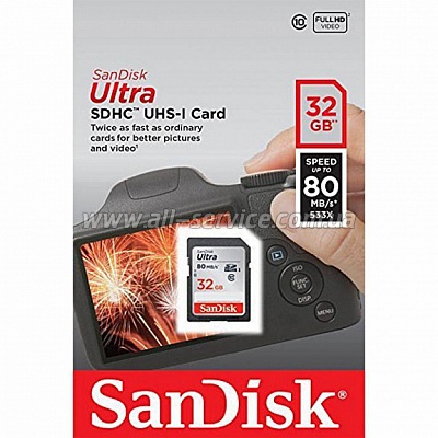  SanDisk 32GB SDHC C10 UHS-I R120MB/s Ultra (SDSDUN4-032G-GN6IN)