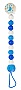 Клипса для пустышки Heimess Синие бусинки (733900)
