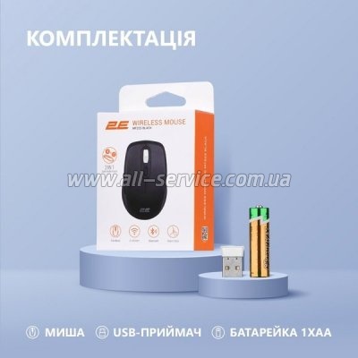  2E MF225 Silent Wireless/Bluetooth Black (2E-MF225WBK)