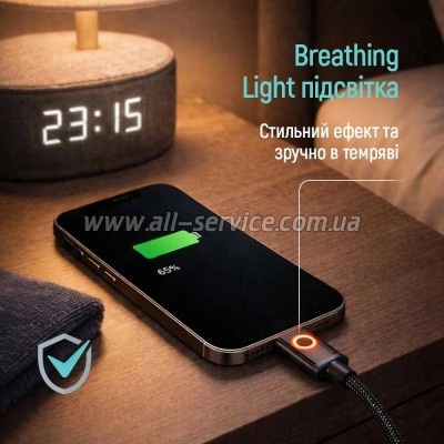 ���� ������ USB-C to Lightning 1.0m PD30W black ColorWay (CW-CBPDCL103-BK)