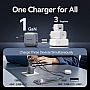 �������� ������� Vention 2xUSB-C PD70W + 1xUSB QC3.0 22.5W GaN + cable USB-C to USB-C 1.0m black gray (TZ-FEXH0-EU)